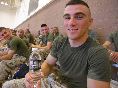 marines fighters water bottle